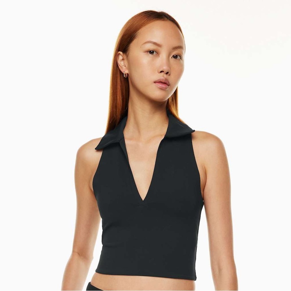 Babaton Artizia Contour Polo Tank Black Size XS Sleeveless Fitted Top